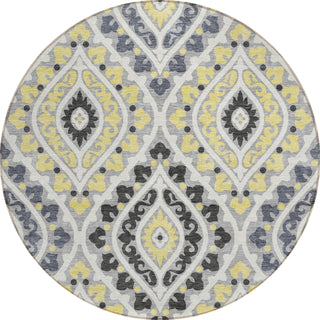 Piper Looms Chantille Diamond ACN761 Gray Machine Washable Area Rug Round Main Image
