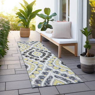 Piper Looms Chantille Diamond ACN761 Gray Machine Washable Area Rug Runner Outdoor Lifestyle Image Feature