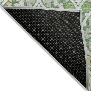 Piper Looms Chantille Diamond ACN761 Green Machine Washable Area Rug Backing Image