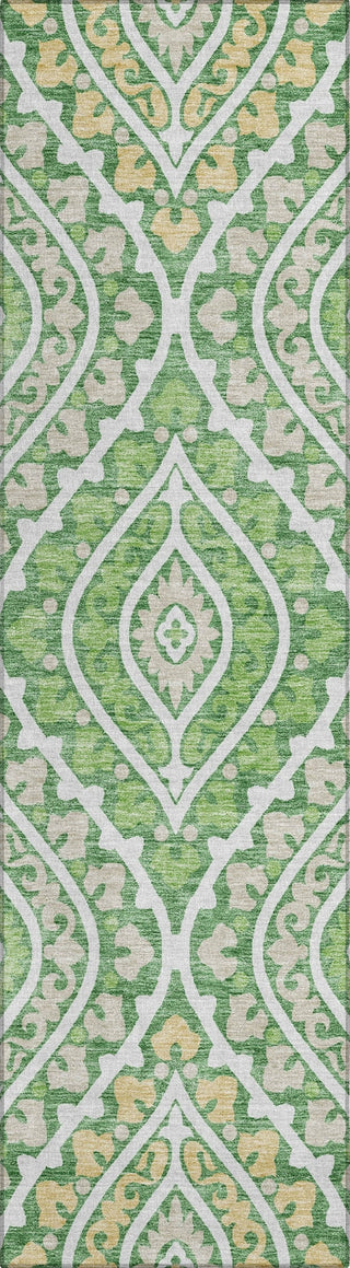 Piper Looms Chantille Diamond ACN761 Green Machine Washable Area Rug Runner Main Image