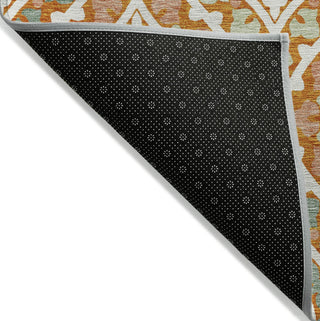 Piper Looms Chantille Diamond ACN761 Orange Machine Washable Area Rug Backing Image
