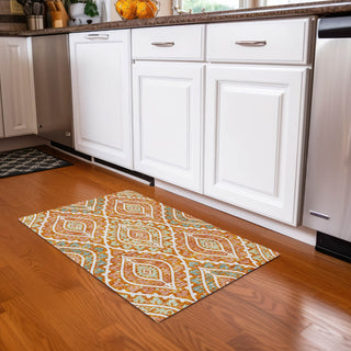 Piper Looms Chantille Diamond ACN761 Orange Machine Washable Area Rug Scatter Lifestyle Image Feature