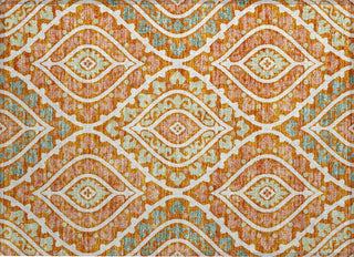 Piper Looms Chantille Diamond ACN761 Orange Machine Washable Area Rug Scatter Main Image