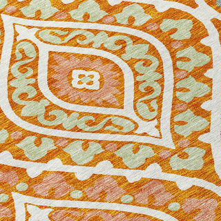 Piper Looms Chantille Diamond ACN761 Orange Machine Washable Area Rug Swatch Image