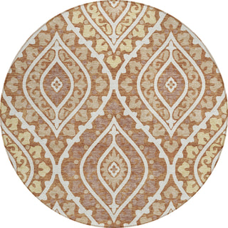 Piper Looms Chantille Diamond ACN761 Paprika Machine Washable Area Rug Round Main Image