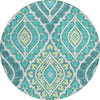 Piper Looms Chantille Diamond ACN761 Teal Machine Washable Area Rug Round Main Image