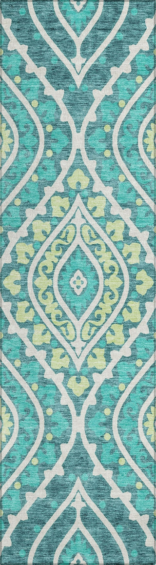 Piper Looms Chantille Diamond ACN761 Teal Machine Washable Area Rug Runner Main Image