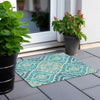 Piper Looms Chantille Diamond ACN761 Teal Machine Washable Area Rug Scatter Outdoor Lifestyle Image Feature