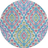 Piper Looms Chantille Diamond ACN761 White Machine Washable Area Rug Round Main Image