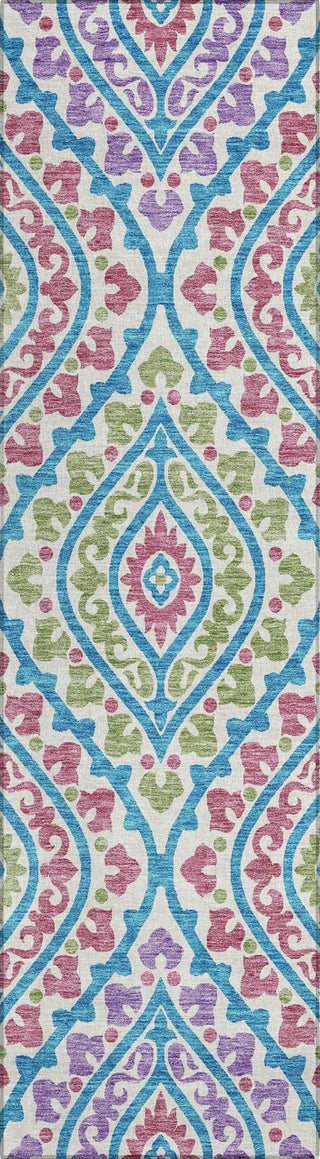Piper Looms Chantille Diamond ACN761 White Machine Washable Area Rug Runner Main Image