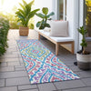 Piper Looms Chantille Diamond ACN761 White Machine Washable Area Rug Runner Outdoor Lifestyle Image Feature