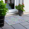Piper Looms Chantille Diamond ACN761 White Machine Washable Area Rug Scatter Outdoor Lifestyle Image Feature