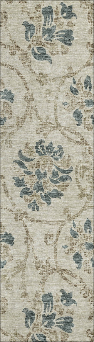 Piper Looms Chantille Floral ACN762 Beige Machine Washable Area Rug Runner Main Image