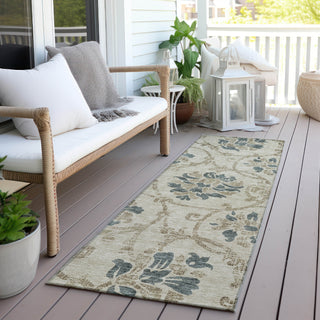 Piper Looms Chantille Floral ACN762 Beige Machine Washable Area Rug Runner Outdoor Lifestyle Image Feature