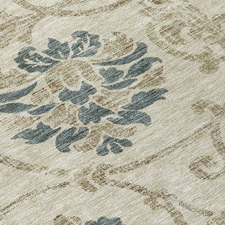 Piper Looms Chantille Floral ACN762 Beige Machine Washable Area Rug Swatch Image