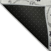 Piper Looms Chantille Floral ACN762 Black Machine Washable Area Rug Backing Image