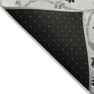 Piper Looms Chantille Floral ACN762 Black Machine Washable Area Rug Backing Image