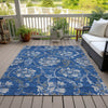 Piper Looms Chantille Floral ACN762 Blue Machine Washable Area Rug Outdoor Lifestyle Image Feature