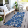 Piper Looms Chantille Floral ACN762 Blue Machine Washable Area Rug Runner Outdoor Lifestyle Image Feature