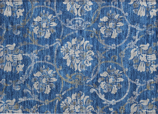 Piper Looms Chantille Floral ACN762 Blue Machine Washable Area Rug Scatter Main Image