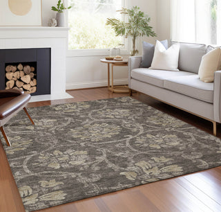 Piper Looms Chantille Floral ACN762 Brown Machine Washable Area Rug Lifestyle Image Feature