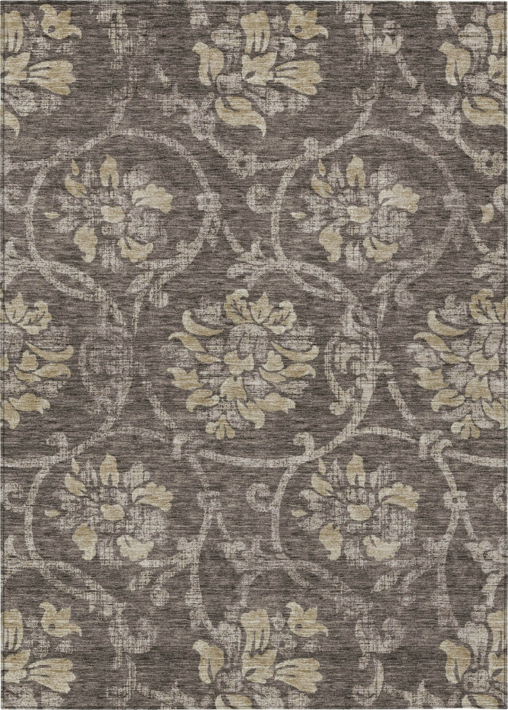 Piper Looms Chantille Floral ACN762 Brown Machine Washable Area Rug main image