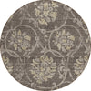 Piper Looms Chantille Floral ACN762 Brown Machine Washable Area Rug Round Main Image