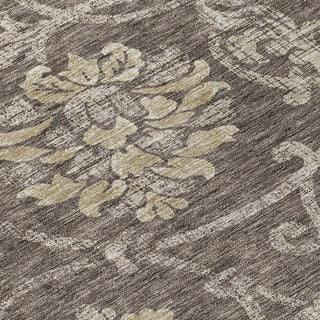 Piper Looms Chantille Floral ACN762 Brown Machine Washable Area Rug Swatch Image