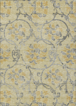 Piper Looms Chantille Floral ACN762 Gold Machine Washable Area Rug main image