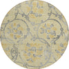 Piper Looms Chantille Floral ACN762 Gold Machine Washable Area Rug Round Main Image
