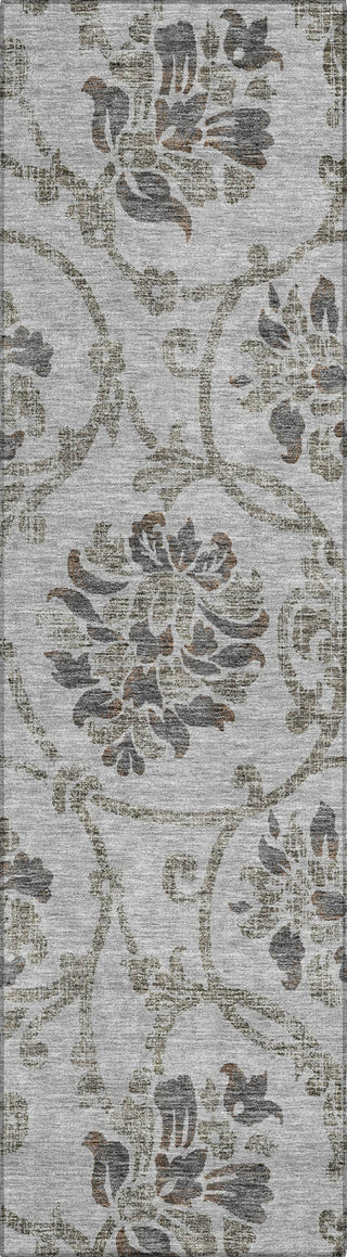 Piper Looms Chantille Floral ACN762 Gray Machine Washable Area Rug Runner Main Image
