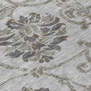 Piper Looms Chantille Floral ACN762 Gray Machine Washable Area Rug Swatch Image