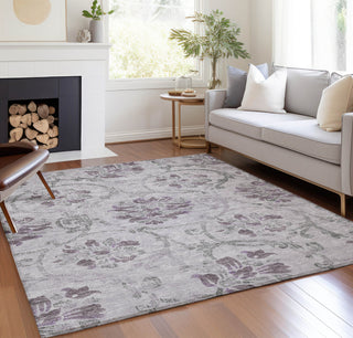 Piper Looms Chantille Floral ACN762 Lavender Machine Washable Area Rug Lifestyle Image Feature