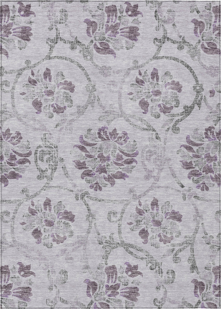 Piper Looms Chantille Floral ACN762 Lavender Machine Washable Area Rug main image