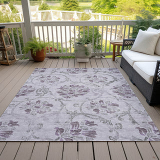 Piper Looms Chantille Floral ACN762 Lavender Machine Washable Area Rug Outdoor Lifestyle Image Feature