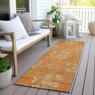 Piper Looms Chantille Floral ACN762 Orange Machine Washable Area Rug Runner Outdoor Lifestyle Image Feature