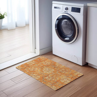 Piper Looms Chantille Floral ACN762 Orange Machine Washable Area Rug Scatter Lifestyle Image Feature