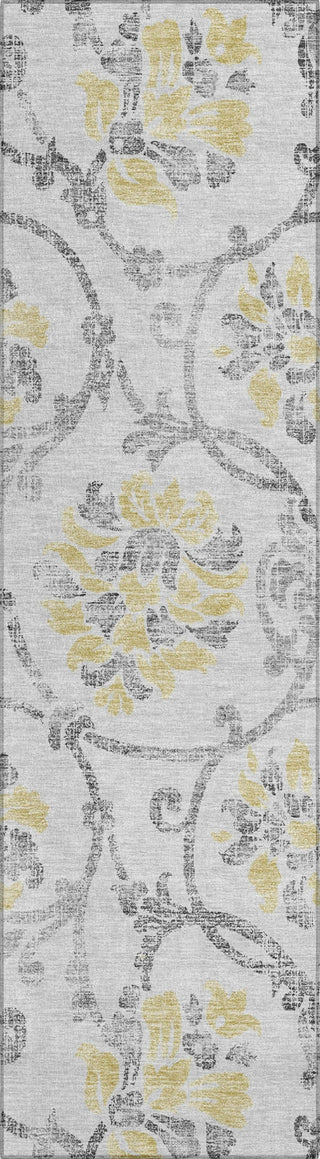 Piper Looms Chantille Floral ACN762 Silver Machine Washable Area Rug Runner Main Image