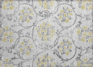 Piper Looms Chantille Floral ACN762 Silver Machine Washable Area Rug Scatter Main Image