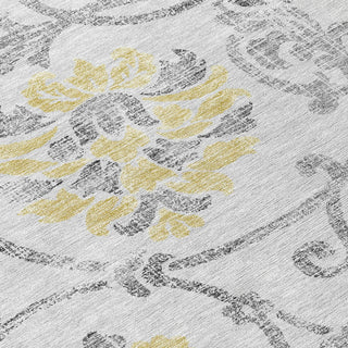 Piper Looms Chantille Floral ACN762 Silver Machine Washable Area Rug Swatch Image