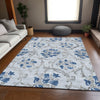 Piper Looms Chantille Floral ACN762 Sky Machine Washable Area Rug Lifestyle Image Feature