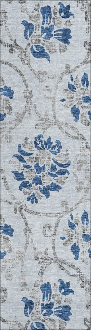 Piper Looms Chantille Floral ACN762 Sky Machine Washable Area Rug Runner Main Image