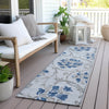Piper Looms Chantille Floral ACN762 Sky Machine Washable Area Rug Runner Outdoor Lifestyle Image Feature