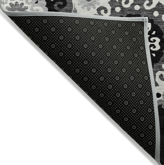 Piper Looms Chantille Kaleidoscope ACN763 Black Machine Washable Area Rug Backing Image