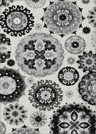 Piper Looms Chantille Kaleidoscope ACN763 Black Machine Washable Area Rug main image
