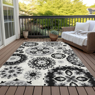 Piper Looms Chantille Kaleidoscope ACN763 Black Machine Washable Area Rug Outdoor Lifestyle Image Feature