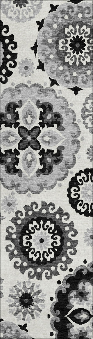 Piper Looms Chantille Kaleidoscope ACN763 Black Machine Washable Area Rug Runner Main Image