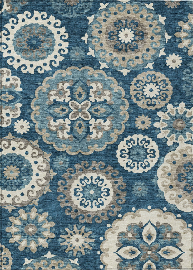 Piper Looms Chantille Kaleidoscope ACN763 Blue Machine Washable Area Rug main image