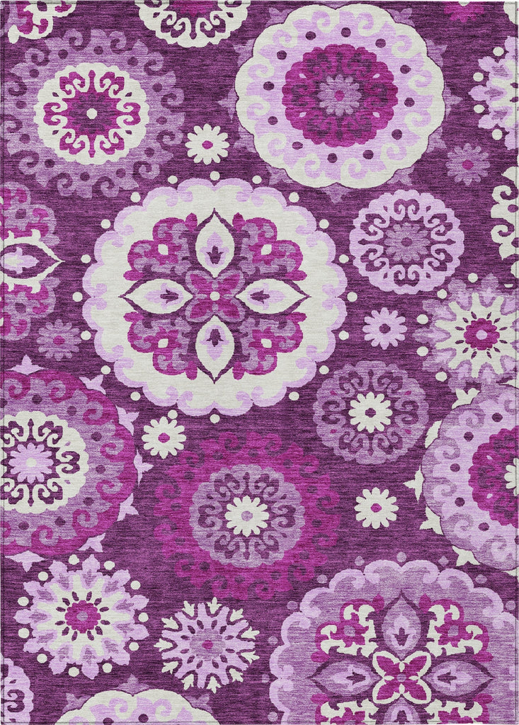 Piper Looms Chantille Kaleidoscope ACN763 Eggplant Machine Washable Area Rug main image