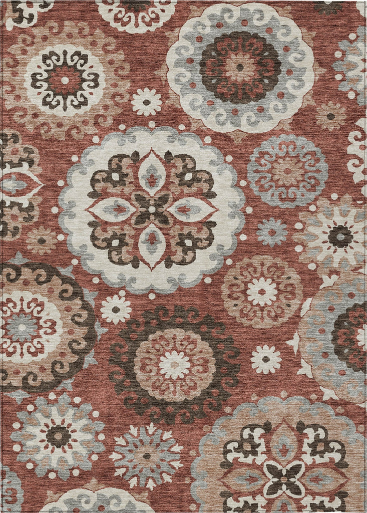 Piper Looms Chantille Kaleidoscope ACN763 Paprika Machine Washable Area Rug main image